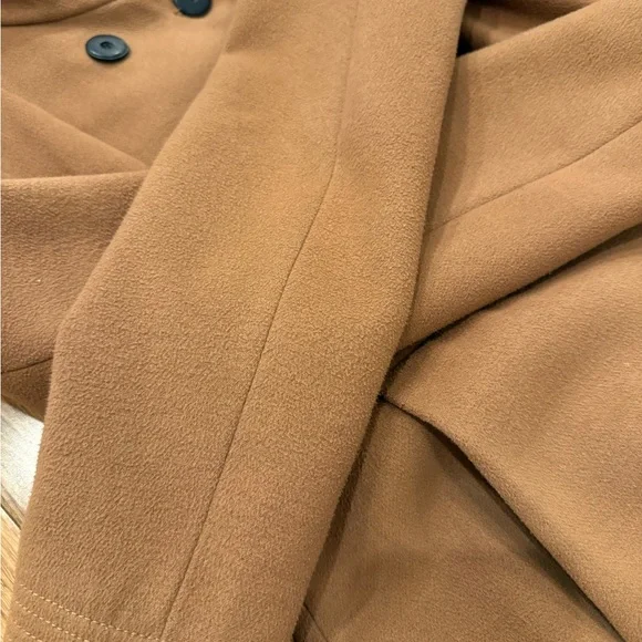 Zara Tan Double-Breasted Pea Coat - Picture 9 of 16